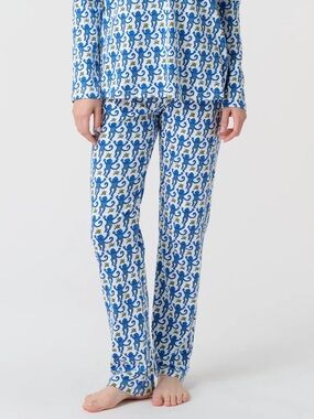 Roller Rabbit Monkey Pajama Pants in Blue